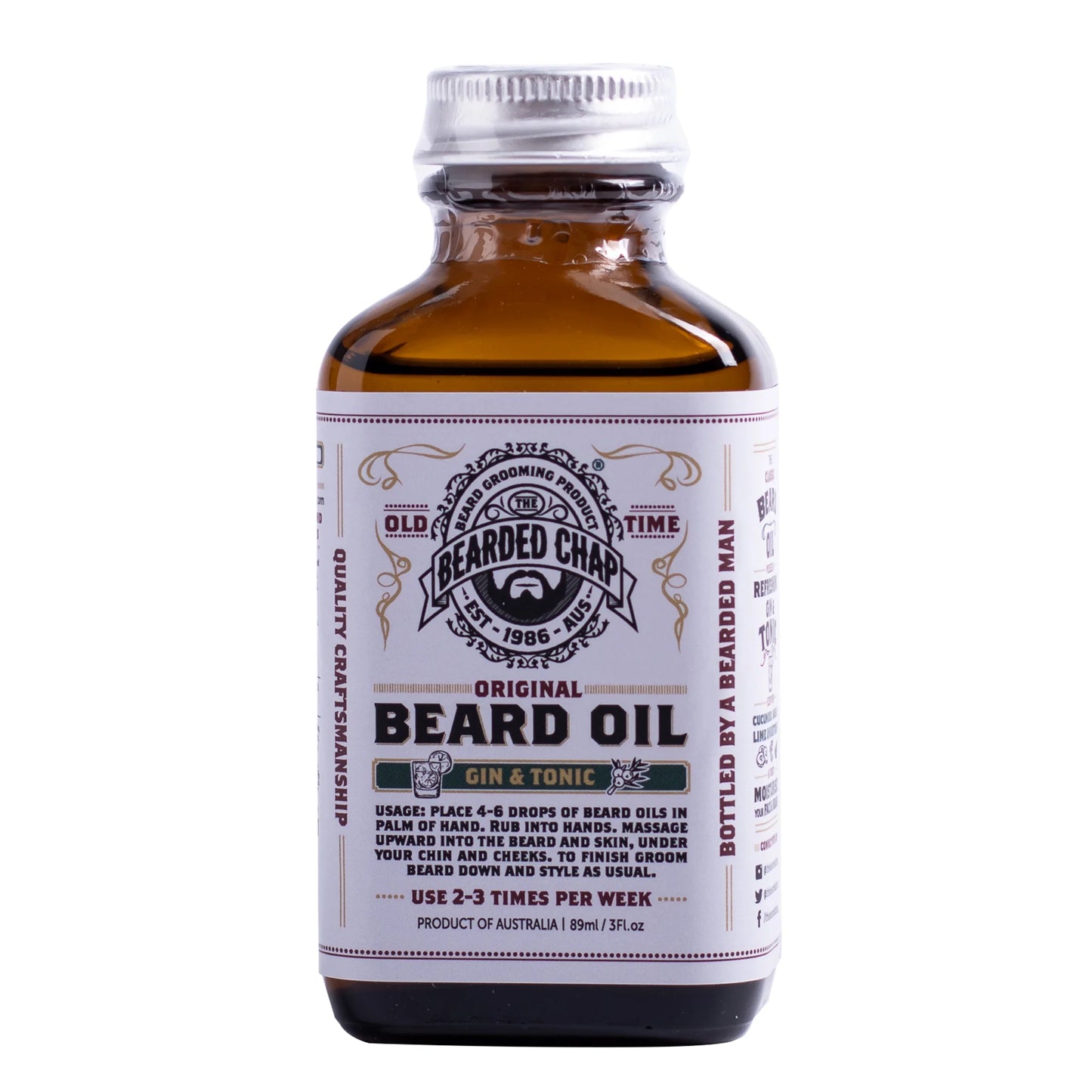 Gin & Tonic Beard Oil 89ml - The Bearded Chap